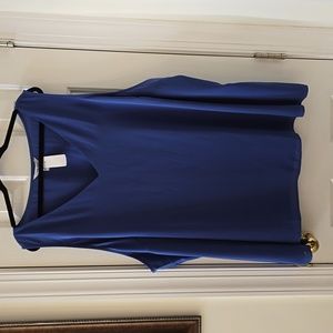 NINE WEST BLUE V-NECK LINED TANK TOP SIZE 5X